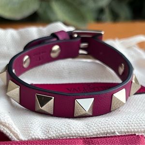 Valentino Garavani RockStud Bracelet Wine/Deep Red